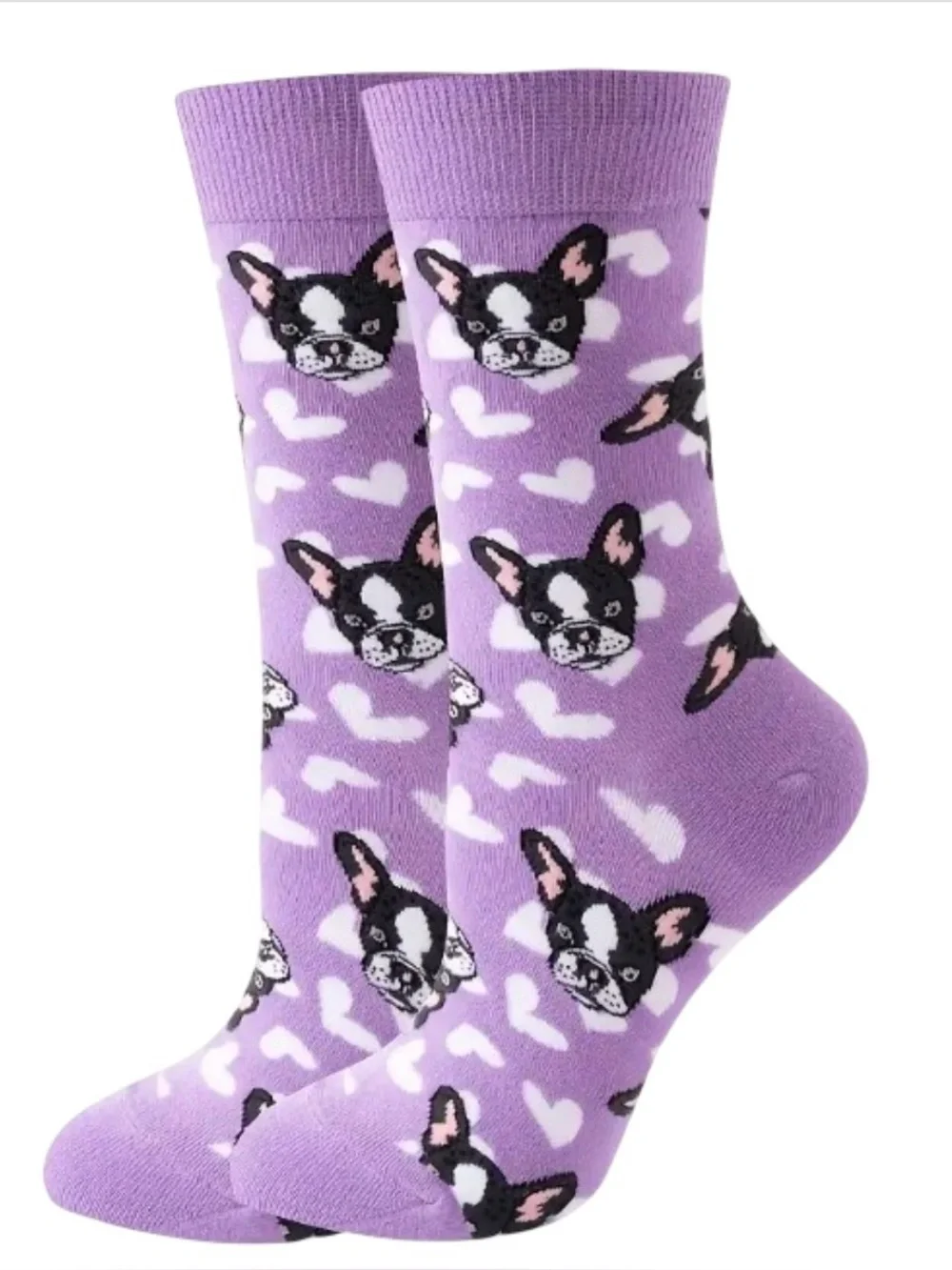 New French Bulldog Purple Socks